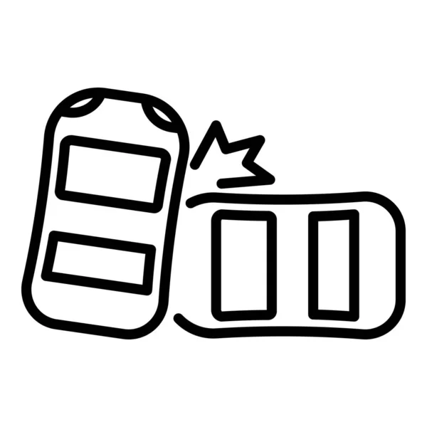 Side car accident icon, outline style — ストックベクタ