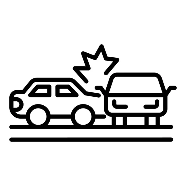 Vehicle accident icon, outline style — Stock Vector