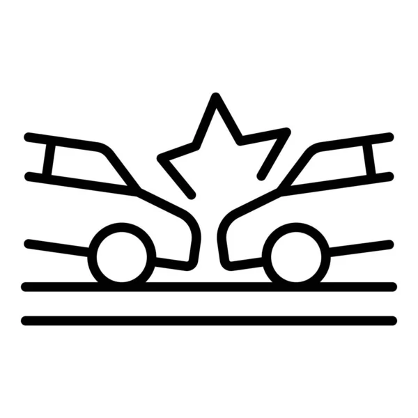Road car accident icon, outline style — Stock vektor