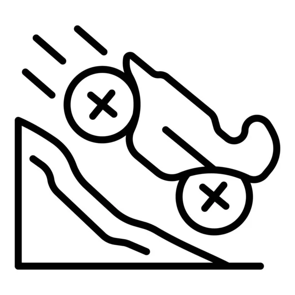 Motorcycle speed accident icon, outline style — ストックベクタ