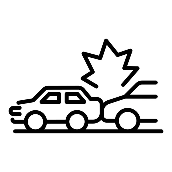 Back car accident icon, outline style — Stock Vector