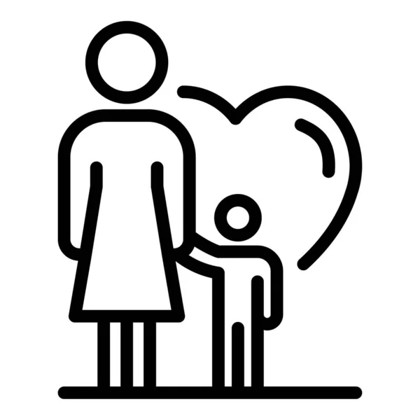 Foster family child icon, outline style — ストックベクタ