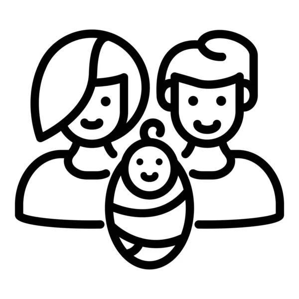 Foster family baby icon, outline style — ストックベクタ