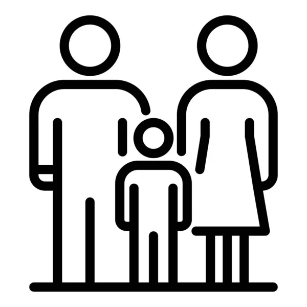 Home foster family icon, outline style — 图库矢量图片