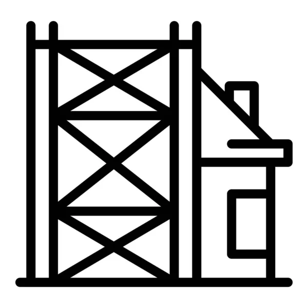 Building reconstruction icon, outline style — ストックベクタ