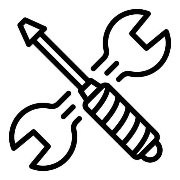 Chave de fenda ícone, estilo esboço —  Vetores de Stock