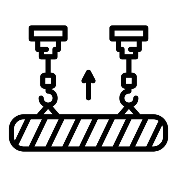 Lift construction icon, outline style — Stok Vektör