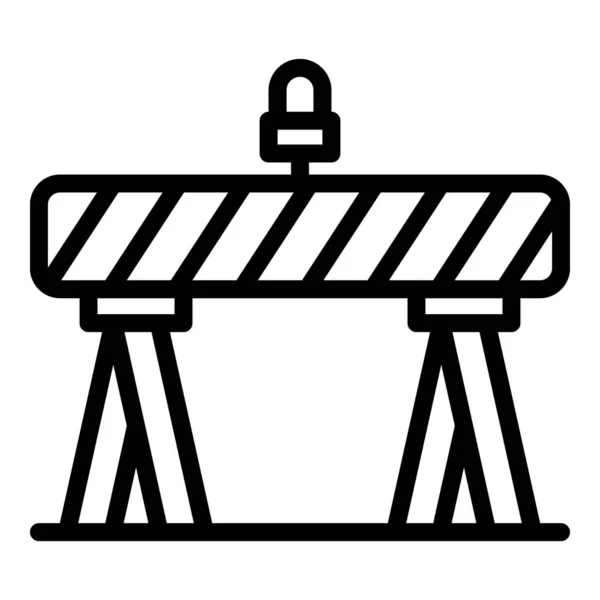 Wegversperring icoon, omtrek stijl — Stockvector