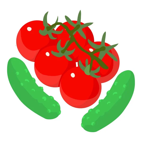 Icône de la nourriture végétarienne, style isométrique — Image vectorielle