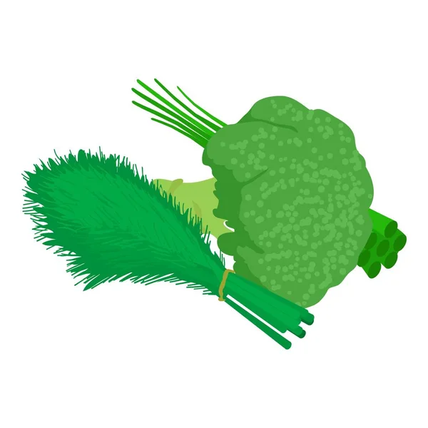 Green vegetables icon, isometric style — Stock Vector