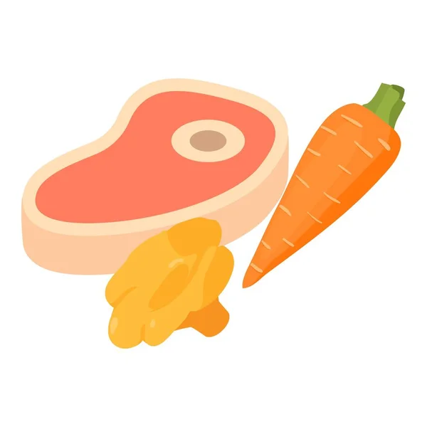 Icona del cibo a base di carne, stile isometrico — Vettoriale Stock