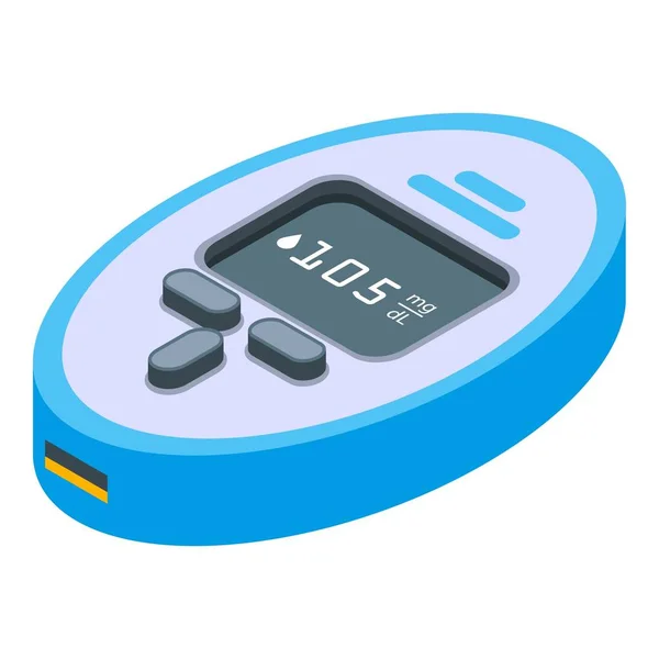 Digital glucose meter icon, isometric style — Stock Vector