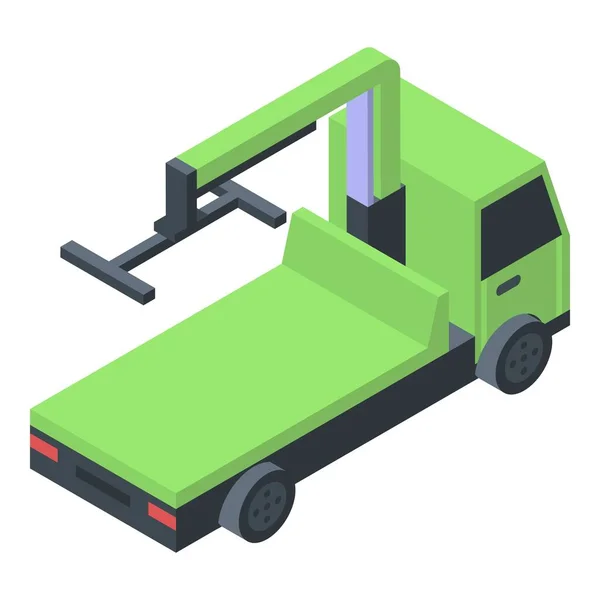 Grüne Abschleppwagen-Ikone, isometrischer Stil — Stockvektor