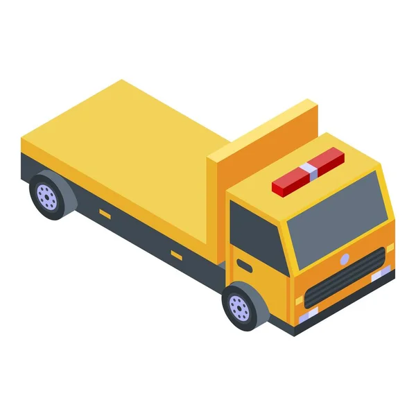 Gele sleepwagen pictogram, isometrische stijl — Stockvector