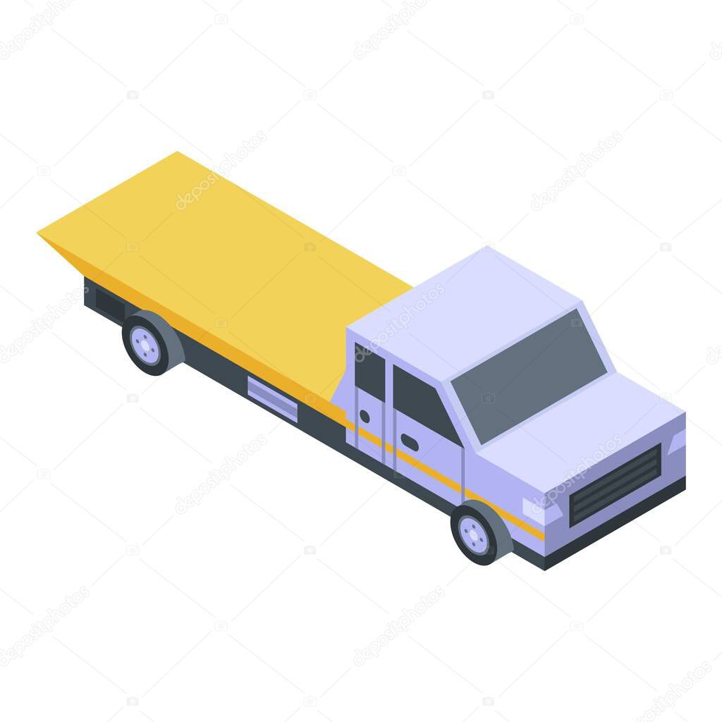 Long tow truck icon, isometric style