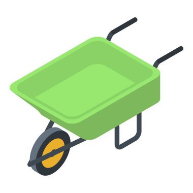 Metal el arabası simgesi, izometrik biçim