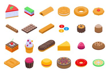 Şekerleme simgeleri seti, biyometrik stil