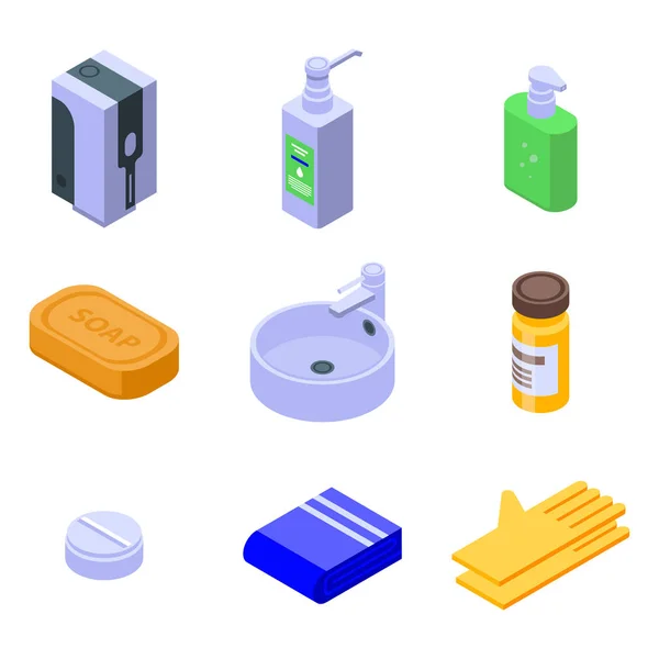 Set de iconos de saneamiento, estilo isométrico — Vector de stock