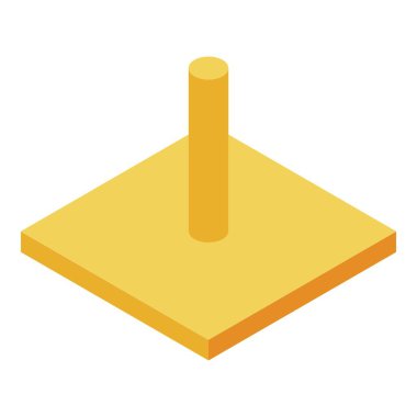 Plastic plastering trowel icon, isometric style