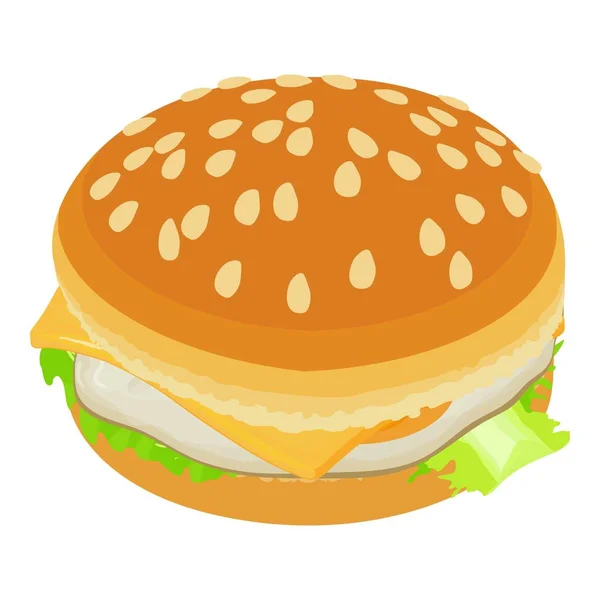 Cheeseburger icon, isometric style — ストックベクタ