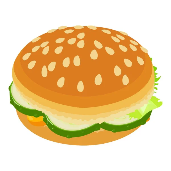 Burger small icon, isometric style — Stok Vektör