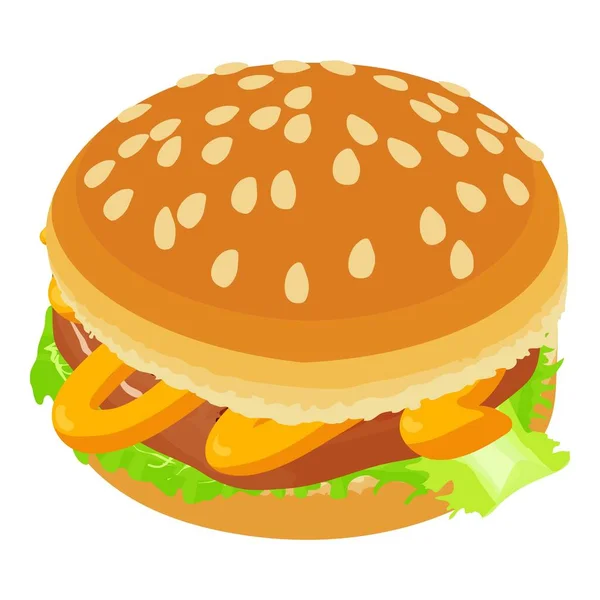 Classic hamburger icon, isometric style — Wektor stockowy
