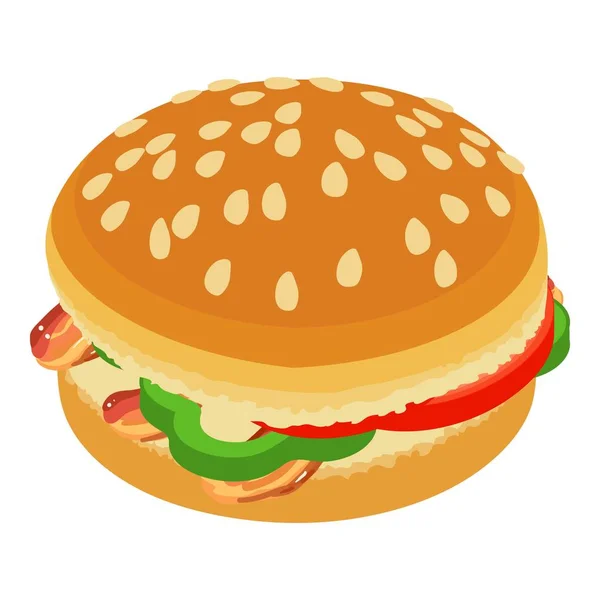 Big burger ikon, izometrikus stílus — Stock Vector