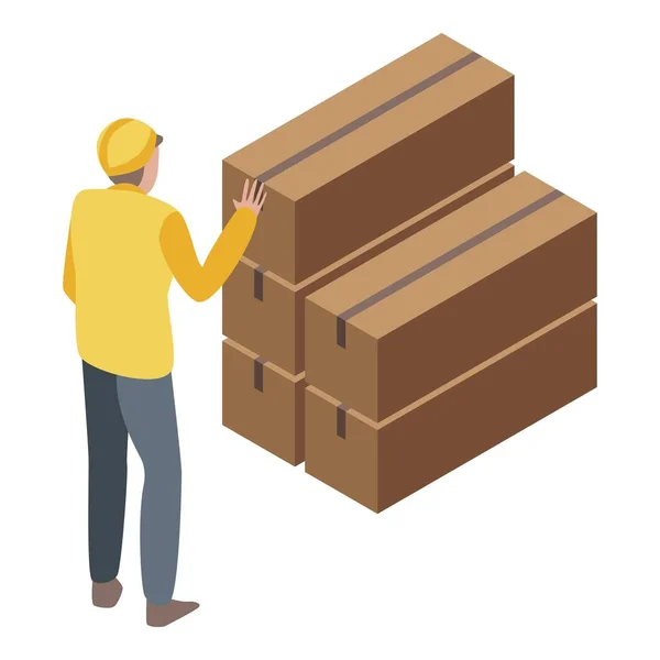Parcel warehouse stack icon, isometric style — Διανυσματικό Αρχείο