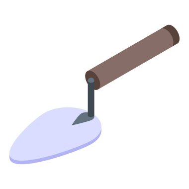 Wall trowel icon, isometric style