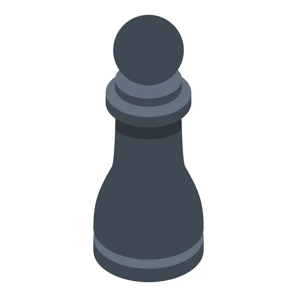 Black pawn icon, isometric style — Stockvector