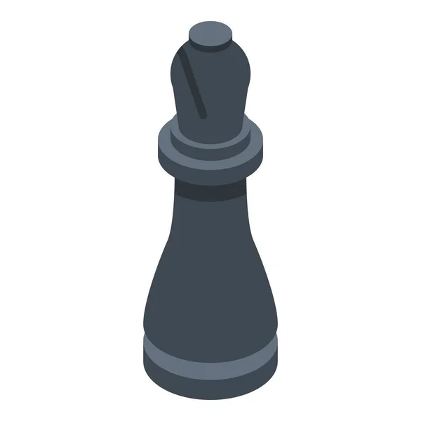 Black chess bishop icon, isometric style — Stockvector