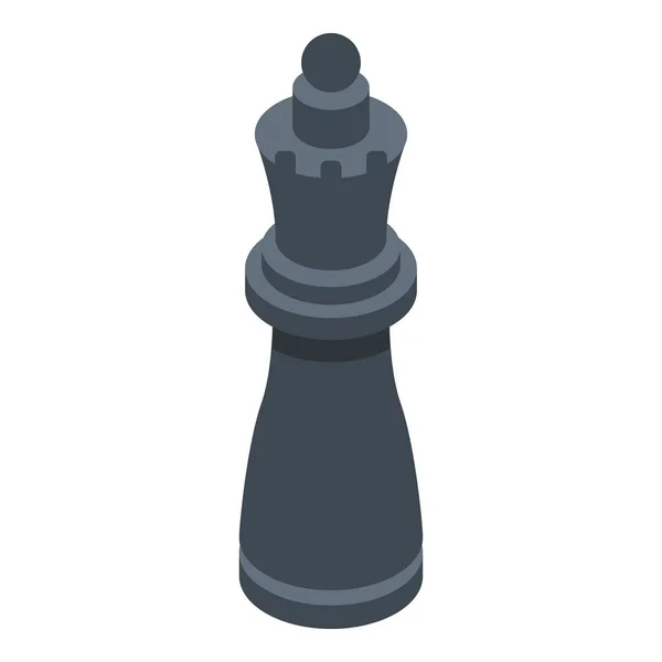 Black queen chess icon, isometric style — Stockvector