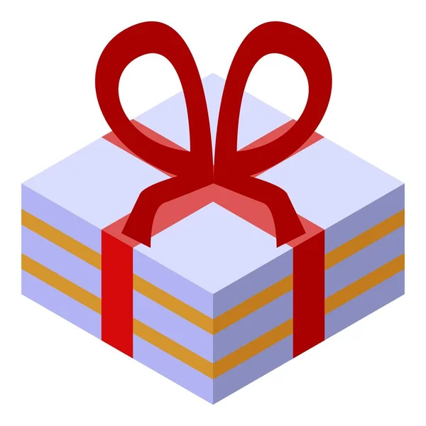 Birthday cake box icon, isometric style — Stok Vektör