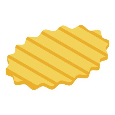 Striped chips potato icon, isometric style