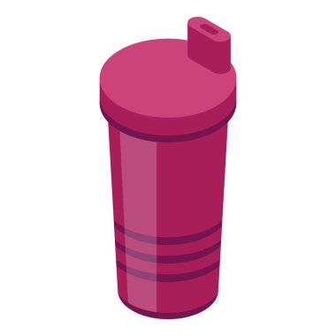 Modern sippy cup icon, isometric style
