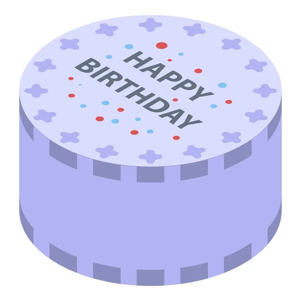 Sweet birthday cake icon, isometric style — Stockvektor