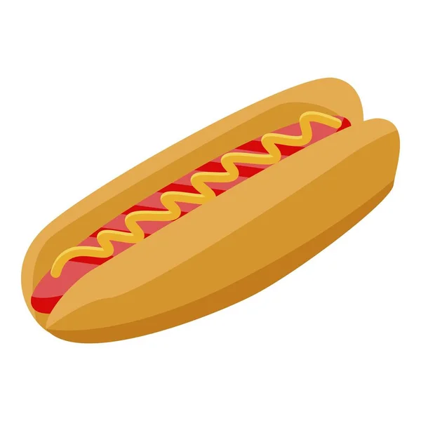Fast hot dog icon, isometric style — Wektor stockowy