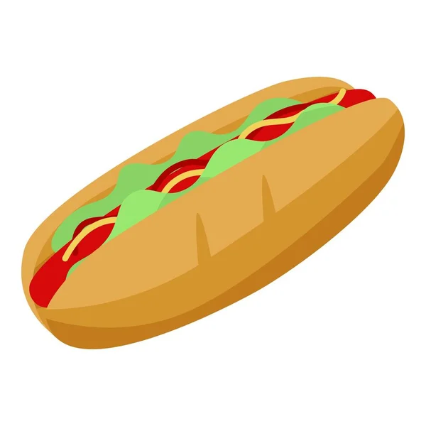 Icône hot dog fraîche, style isométrique — Image vectorielle