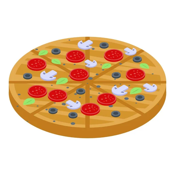 Italienische Pizza-Ikone, isometrischer Stil — Stockvektor