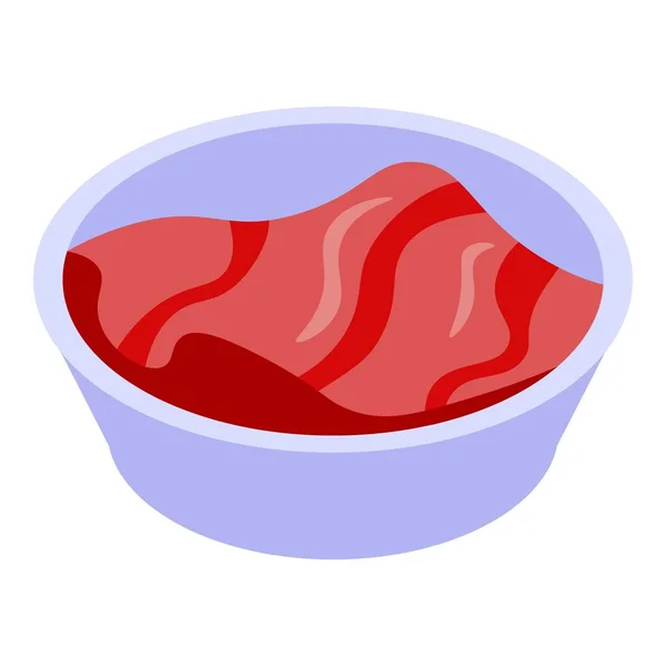 Icona del pezzo di sushi rosso, stile isometrico — Vettoriale Stock
