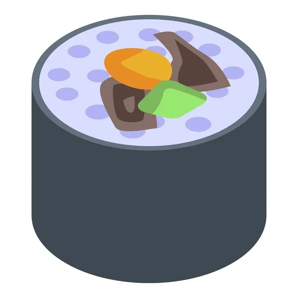 Raw sushi roll icon, isometric style — Stock Vector