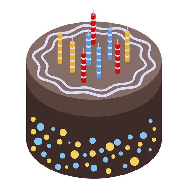 Іконка ювілейного торта до дня народження, ізометричний стиль — стоковий вектор