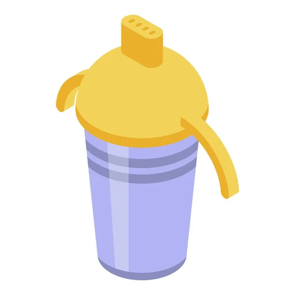 Bébé sippy icône de tasse, style isométrique — Image vectorielle