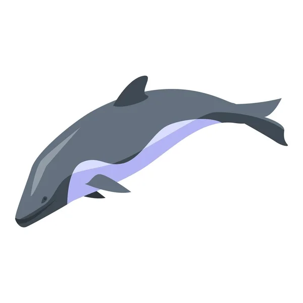 Dolphin swim icon, isometric style — Stock Vector