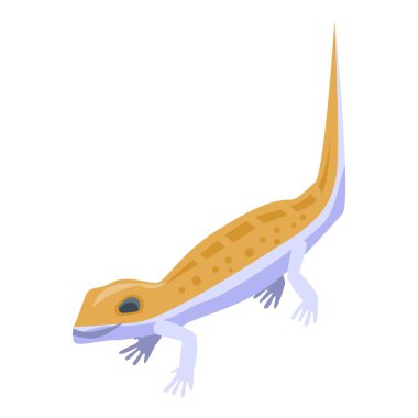 Tatlı turuncu sürüngen ikonu, izometrik stil.