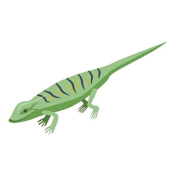 Icono clásico de lagarto verde, estilo isométrico — Vector de stock