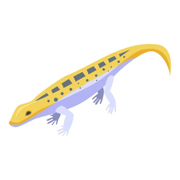 Жовта ікона рептилій тварин, ізометричний стиль — стоковий вектор