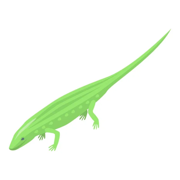 Иконка зеленой рептилии, изометрический стиль — стоковый вектор