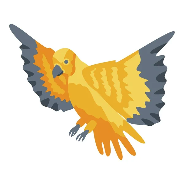 Икона летящего попугая, изометрический стиль — стоковый вектор