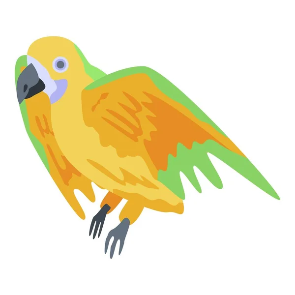 Komik papağan simgesi, izometrik biçim — Stok Vektör